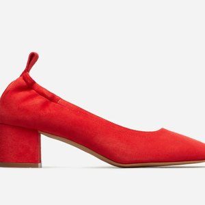 Everlane Day Heel Red Suede 7